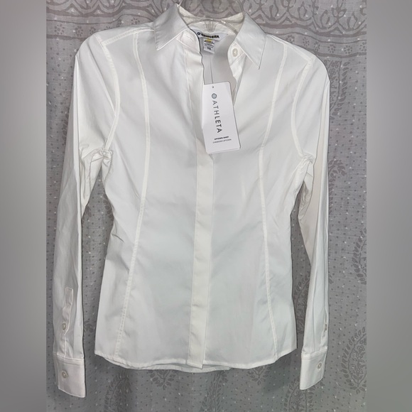 Athleta Women's Classic White Button Down Shirt - Picture 1 of 6